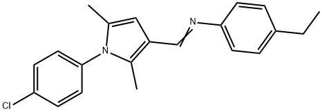 (1E)-1-[1-(4-chlorophenyl)-2,5-dimethyl-1H-pyrrol-3-yl]-N-(4-ethylphenyl)methanimine 结构式