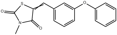 (5Z)-3-methyl-5-[(3-phenoxyphenyl)methylidene]-1,3-thiazolidine-2,4-dione 结构式