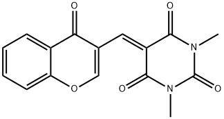 1,3-dimethyl-5-[(4-oxo-4H-chromen-3-yl)methylidene]-1,3-diazinane-2,4,6-trione 结构式