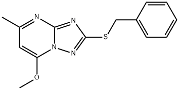 2-(benzylsulfanyl)-5-methyl[1,2,4]triazolo[1,5-a]pyrimidin-7-yl methyl ether 结构式