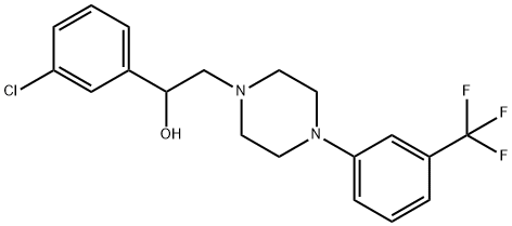 1-(3-chlorophenyl)-2-{4-[3-(trifluoromethyl)phenyl]piperazin-1-yl}ethan-1-ol 结构式