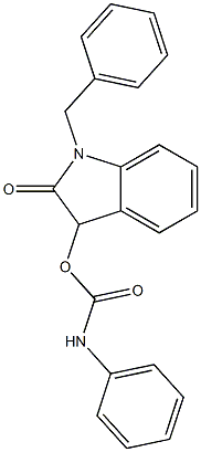 1-benzyl-2-oxo-2,3-dihydro-1H-indol-3-yl N-phenylcarbamate 结构式