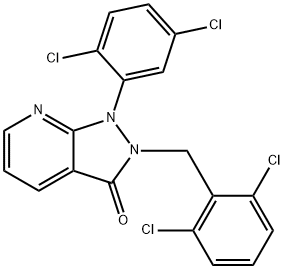 1-(2,5-dichlorophenyl)-2-[(2,6-dichlorophenyl)methyl]-1H,2H,3H-pyrazolo[3,4-b]pyridin-3-one 结构式