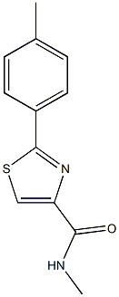 N-methyl-2-(4-methylphenyl)-1,3-thiazole-4-carboxamide 结构式