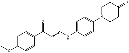 1-(4-{[(1E)-3-(4-methoxyphenyl)-3-oxoprop-1-en-1-yl]amino}phenyl)piperidin-4-one 结构式
