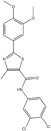 N-(3,4-dichlorophenyl)-2-(3,4-dimethoxyphenyl)-4-methyl-1,3-thiazole-5-carboxamide 结构式