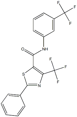 2-phenyl-4-(trifluoromethyl)-N-[3-(trifluoromethyl)phenyl]-1,3-thiazole-5-carboxamide 结构式