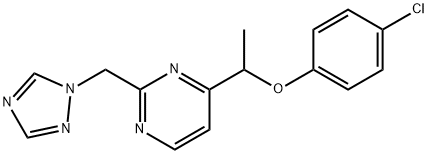 4-chlorophenyl 1-[2-(1H-1,2,4-triazol-1-ylmethyl)-4-pyrimidinyl]ethyl ether 结构式