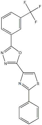 2-(2-phenyl-1,3-thiazol-4-yl)-5-[3-(trifluoromethyl)phenyl]-1,3,4-oxadiazole 结构式