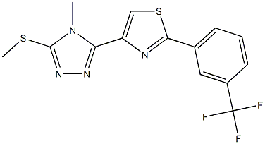 4-methyl-3-(methylsulfanyl)-5-{2-[3-(trifluoromethyl)phenyl]-1,3-thiazol-4-yl}-4H-1,2,4-triazole 结构式