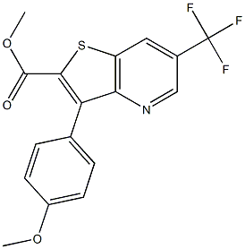 methyl 3-(4-methoxyphenyl)-6-(trifluoromethyl)thieno[3,2-b]pyridine-2-carboxylate 结构式