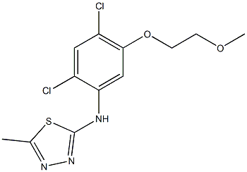 N-[2,4-dichloro-5-(2-methoxyethoxy)phenyl]-5-methyl-1,3,4-thiadiazol-2-amine 结构式