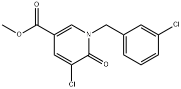 methyl 5-chloro-1-(3-chlorobenzyl)-6-oxo-1,6-dihydro-3-pyridinecarboxylate 结构式