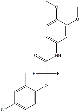 2-(4-chloro-2-methylphenoxy)-N-(3,4-dimethoxyphenyl)-2,2-difluoroacetamide 结构式