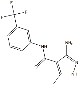 3-amino-5-methyl-N-[3-(trifluoromethyl)phenyl]-1H-pyrazole-4-carboxamide 结构式