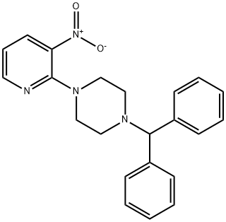 1-(diphenylmethyl)-4-(3-nitropyridin-2-yl)piperazine 结构式
