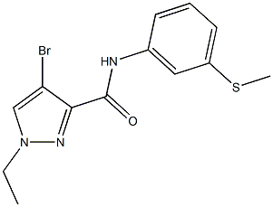 4-bromo-1-ethyl-N-[3-(methylsulfanyl)phenyl]-1H-pyrazole-3-carboxamide 结构式