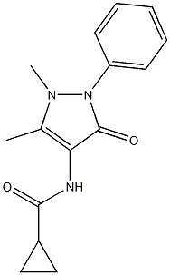 N-(1,5-dimethyl-3-oxo-2-phenyl-2,3-dihydro-1H-pyrazol-4-yl)cyclopropanecarboxamide 结构式