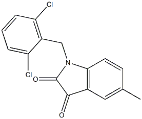 1-[(2,6-dichlorophenyl)methyl]-5-methyl-2,3-dihydro-1H-indole-2,3-dione 结构式