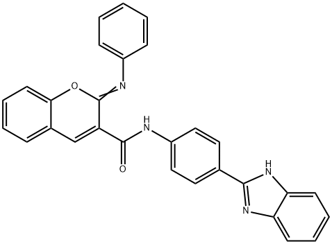 (2Z)-N-[4-(1H-1,3-benzodiazol-2-yl)phenyl]-2-(phenylimino)-2H-chromene-3-carboxamide 结构式