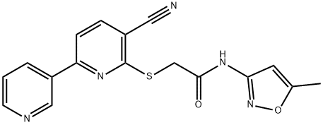 2-[(5-cyano-2,3'-bipyridin-6-yl)thio]-N-(5-methylisoxazol-3-yl)acetamide 结构式