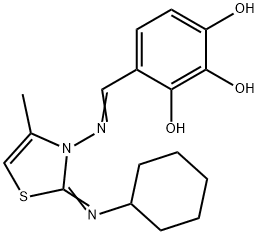 4-[[[2-(环己基亚氨基)-4-甲基-3(2H)-噻唑基]亚氨基]甲基]-1,2,3-苯三醇 结构式