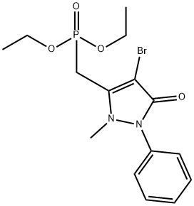 diethyl (4-bromo-2-methyl-5-oxo-1-phenyl-2,5-dihydro-1H-pyrazol-3-yl)methylphosphonate 结构式