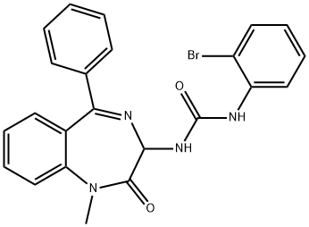 1-(2-bromophenyl)-3-[(3S)-1-methyl-2-oxo-5-phenyl-2,3-dihydro-1H-1,4-benzodiazepin-3-yl]urea 结构式