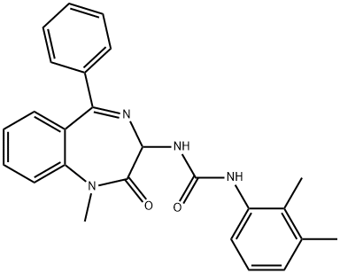 1-(2,3-dimethylphenyl)-3-(1-methyl-2-oxo-5-phenyl-2,3-dihydro-1H-1,4-benzodiazepin-3-yl)urea 结构式