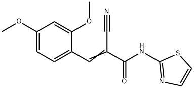 (2E)-2-cyano-3-(2,4-dimethoxyphenyl)-N-(1,3-thiazol-2-yl)prop-2-enamide 结构式