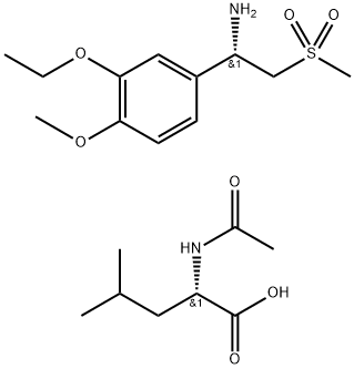 (S)-1-(3-乙氧基-4-甲氧基苯基)-2-(甲基磺酰基)乙胺 N-乙酰基-L-亮氨酸盐 结构式
