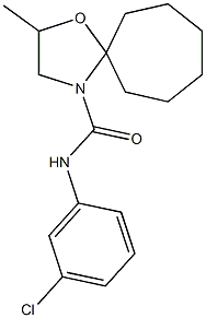 N-(3-chlorophenyl)-2-methyl-1-oxa-4-azaspiro[4.6]undecane-4-carboxamide 结构式