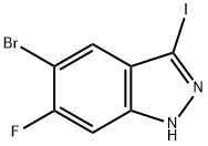 5-溴-6-氟-3-碘-1H-吲唑 结构式
