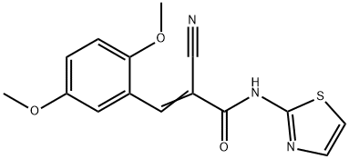 (2E)-2-cyano-3-(2,5-dimethoxyphenyl)-N-(1,3-thiazol-2-yl)prop-2-enamide 结构式