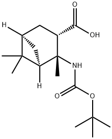 (1R,2R,3S,5R)-2-{[(tert-butoxy)carbonyl]amino}-2,6,6-trimethylbicyclo[3.1.1]heptane-3-carboxylic acid 结构式