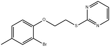 2-[[2-(2-溴-4-甲基苯氧基)乙基]硫基]嘧啶 结构式