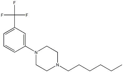 1-hexyl-4-[3-(trifluoromethyl)phenyl]piperazine 结构式