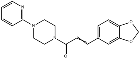 (2E)-3-(2H-1,3-benzodioxol-5-yl)-1-[4-(pyridin-2-yl)piperazin-1-yl]prop-2-en-1-one 结构式