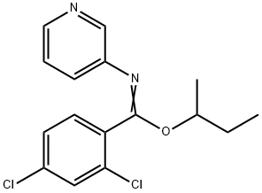 (E)-(butan-2-yl 2,4-dichloro-N-(pyridin-3-yl)benzene-1-carboximidate) 结构式