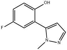 4-氟-2-(1-甲基-1H-吡唑-5-基)苯酚 结构式