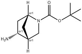 Racemic-(1S,4S,5S)-Tert-Butyl 5-Amino-2-Azabicyclo[2.2.1]Heptane-2-Carboxylate 结构式