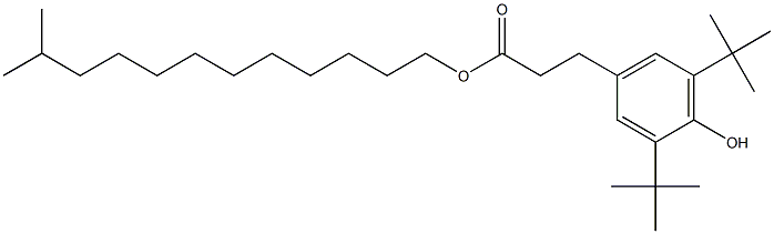 Β-(3,5-二叔丁基-4-羟基苯基)丙酸异十三醇酯 结构式