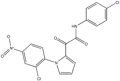 2-[1-(2-chloro-4-nitrophenyl)-1H-pyrrol-2-yl]-N-(4-chlorophenyl)-2-oxoacetamide 结构式