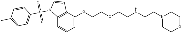 [2-(2-{[1-(4-methylbenzenesulfonyl)-1H-indol-4-yl]oxy}ethoxy)ethyl][2-(morpholin-4-yl)ethyl]amine 结构式