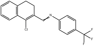 (1E)-1-(1-chloro-3,4-dihydronaphthalen-2-yl)-N-[4-(trifluoromethyl)phenyl]methanimine 结构式