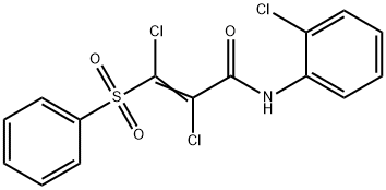 (2E)-3-(benzenesulfonyl)-2,3-dichloro-N-(2-chlorophenyl)prop-2-enamide 结构式