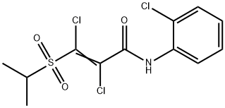 (2E)-2,3-dichloro-N-(2-chlorophenyl)-3-(propane-2-sulfonyl)prop-2-enamide 结构式