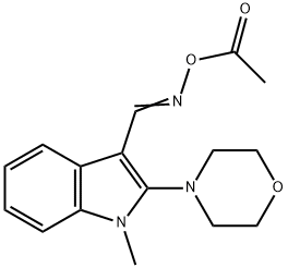 (E)-{[1-methyl-2-(morpholin-4-yl)-1H-indol-3-yl]methylidene}amino acetate 结构式