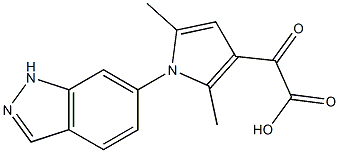2-[1-(1H-indazol-6-yl)-2,5-dimethyl-1H-pyrrol-3-yl]-2-oxoacetic acid 结构式