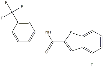 4-fluoro-N-[3-(trifluoromethyl)phenyl]-1-benzothiophene-2-carboxamide 结构式